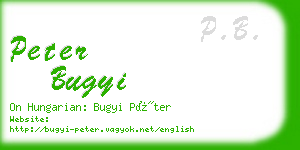 peter bugyi business card